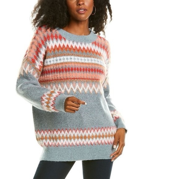 Altar’d State Women’s Oversized Eyelash Fair Isle Sweater Size Medium - Picture 1 of 6